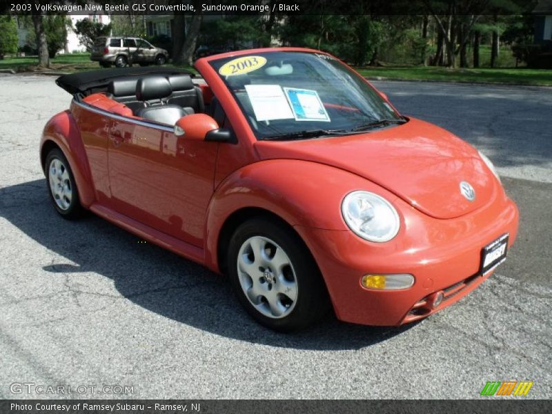 Sundown Orange / Black 2003 Volkswagen New Beetle GLS Convertible