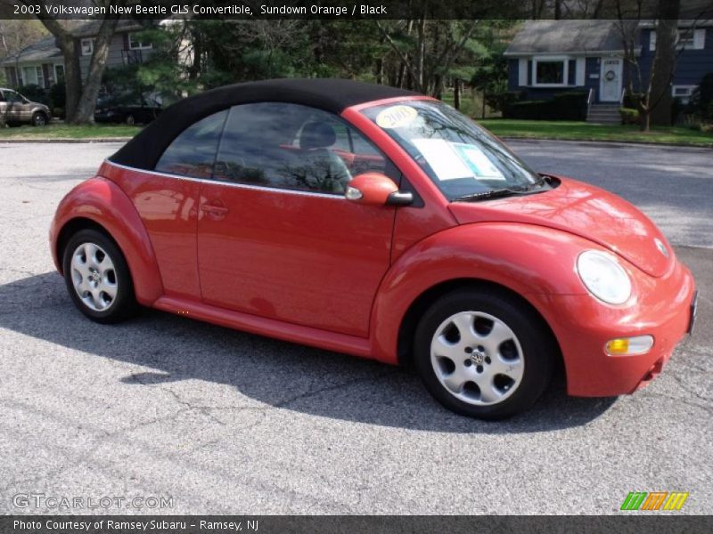 Sundown Orange / Black 2003 Volkswagen New Beetle GLS Convertible