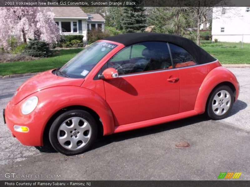 Sundown Orange / Black 2003 Volkswagen New Beetle GLS Convertible