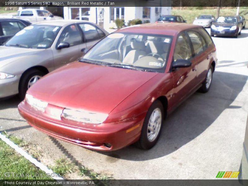 Brilliant Red Metallic / Tan 1998 Saturn S Series SW2 Wagon