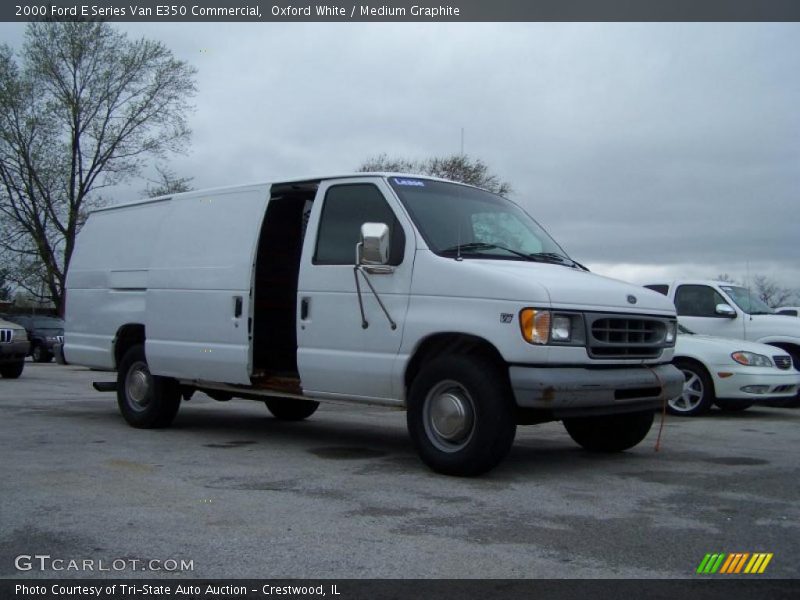 Oxford White / Medium Graphite 2000 Ford E Series Van E350 Commercial
