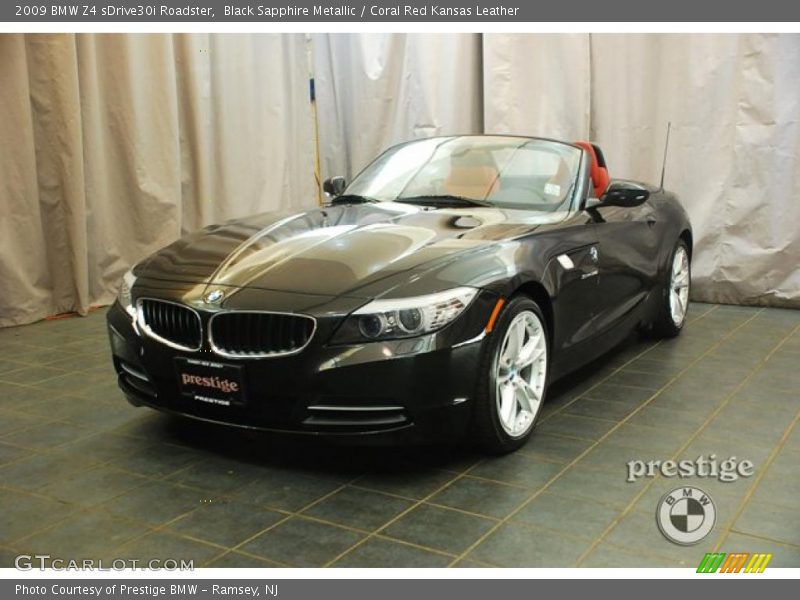 Black Sapphire Metallic / Coral Red Kansas Leather 2009 BMW Z4 sDrive30i Roadster