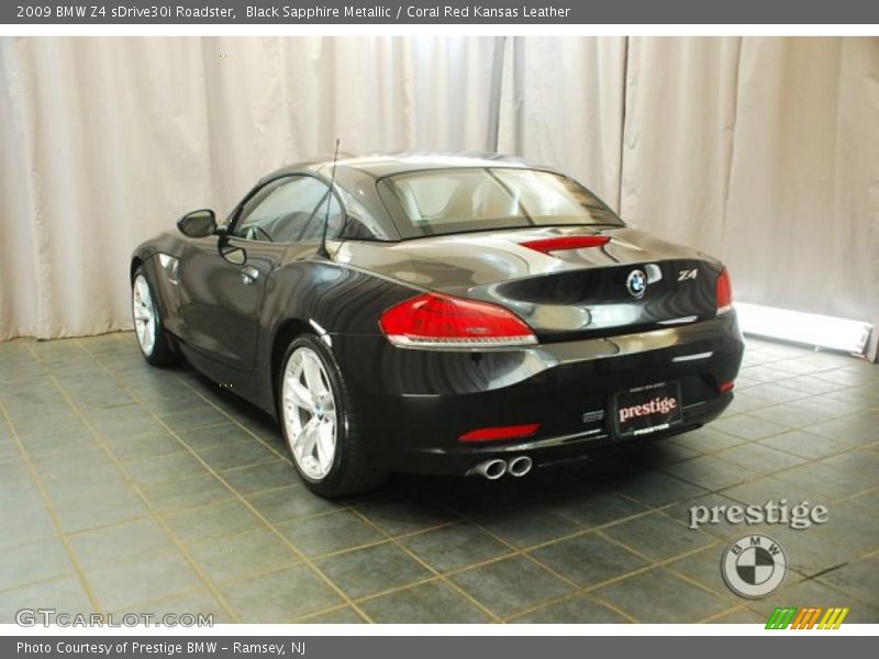 Black Sapphire Metallic / Coral Red Kansas Leather 2009 BMW Z4 sDrive30i Roadster