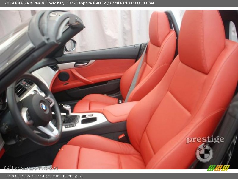 Black Sapphire Metallic / Coral Red Kansas Leather 2009 BMW Z4 sDrive30i Roadster