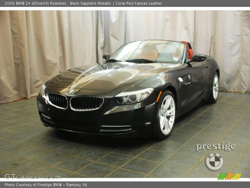 Black Sapphire Metallic / Coral Red Kansas Leather 2009 BMW Z4 sDrive30i Roadster