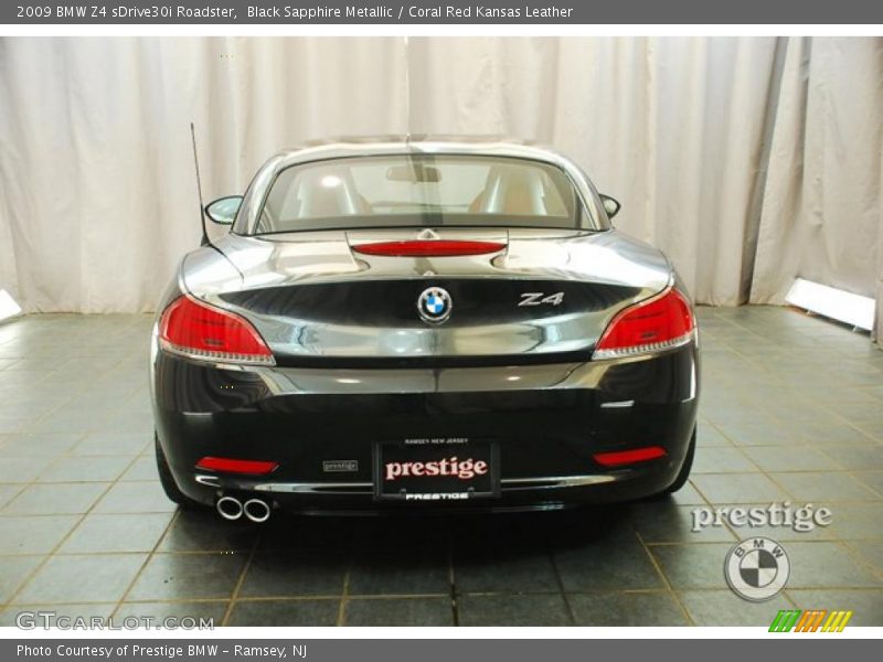 Black Sapphire Metallic / Coral Red Kansas Leather 2009 BMW Z4 sDrive30i Roadster