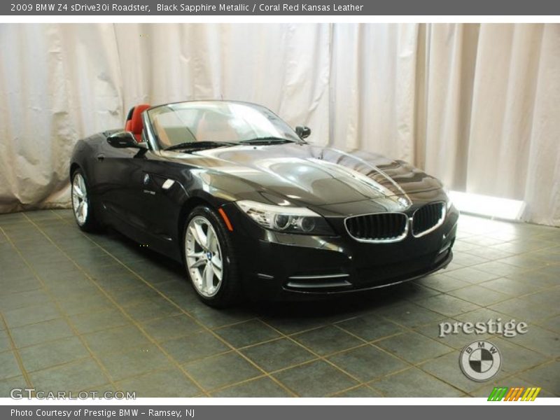 Black Sapphire Metallic / Coral Red Kansas Leather 2009 BMW Z4 sDrive30i Roadster