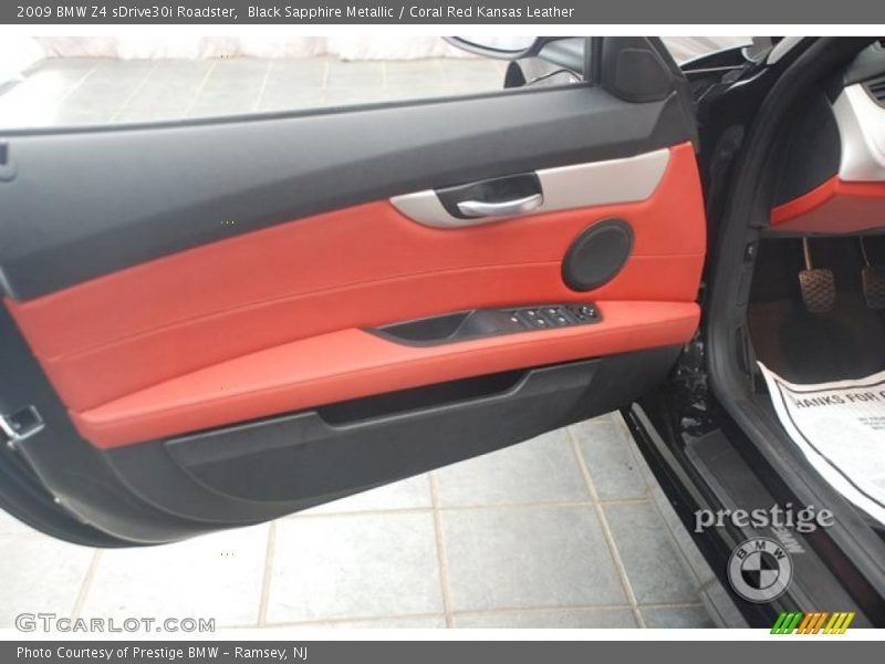 Black Sapphire Metallic / Coral Red Kansas Leather 2009 BMW Z4 sDrive30i Roadster
