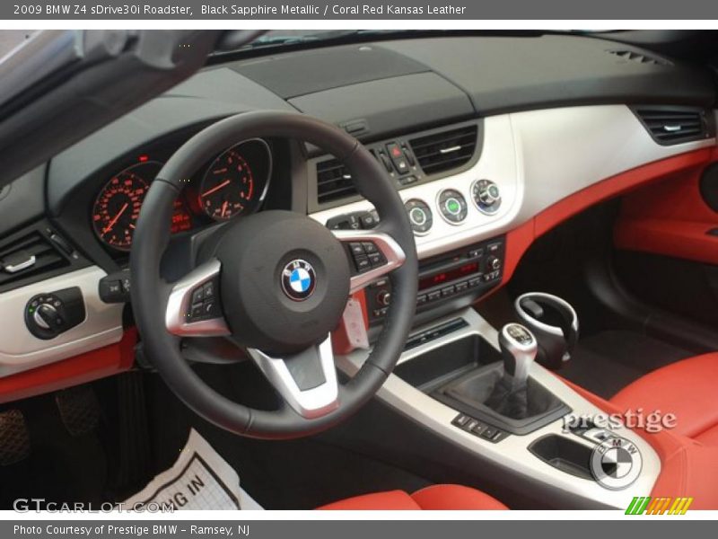 Black Sapphire Metallic / Coral Red Kansas Leather 2009 BMW Z4 sDrive30i Roadster