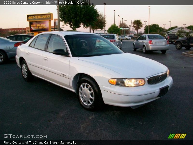 Bright White / Medium Gray 2000 Buick Century Custom