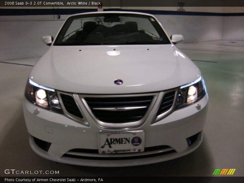 Arctic White / Black 2008 Saab 9-3 2.0T Convertible