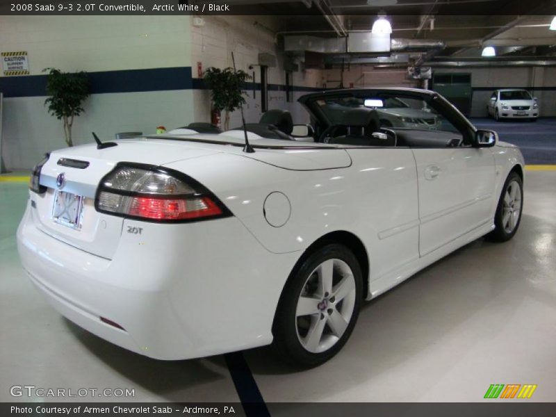 Arctic White / Black 2008 Saab 9-3 2.0T Convertible