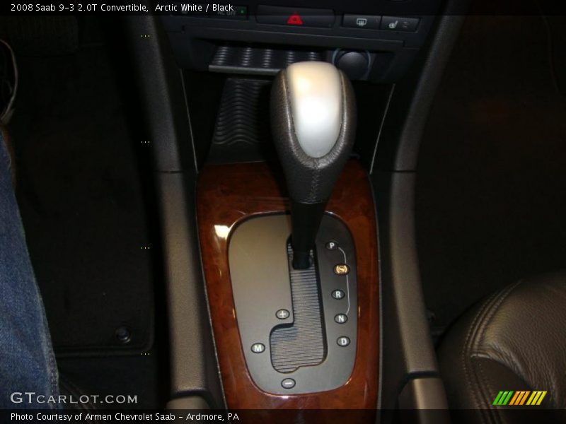 Arctic White / Black 2008 Saab 9-3 2.0T Convertible