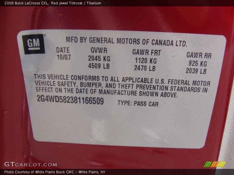 Red Jewel Tintcoat / Titanium 2008 Buick LaCrosse CXL