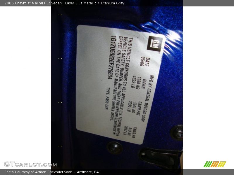 Laser Blue Metallic / Titanium Gray 2006 Chevrolet Malibu LTZ Sedan