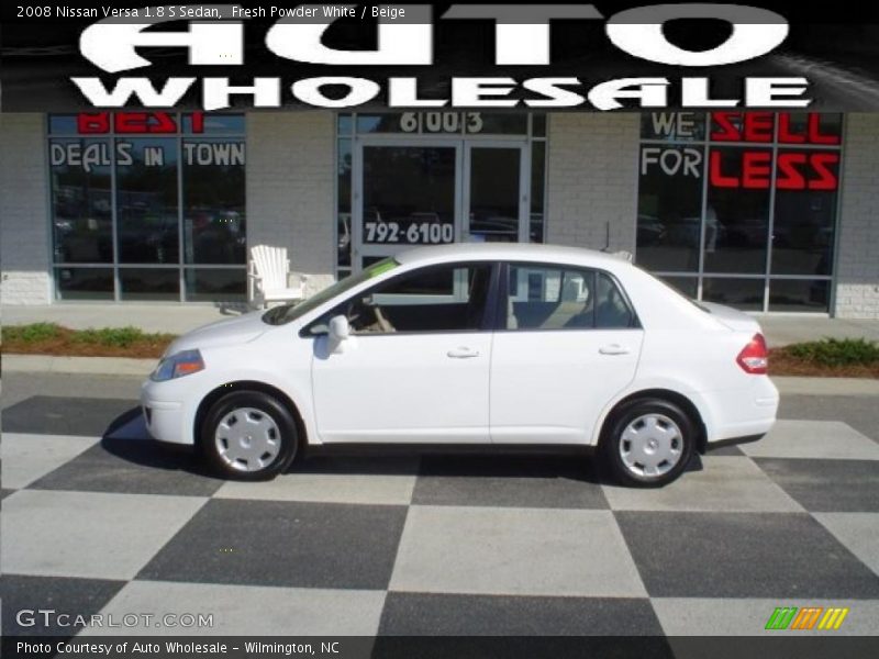 Fresh Powder White / Beige 2008 Nissan Versa 1.8 S Sedan