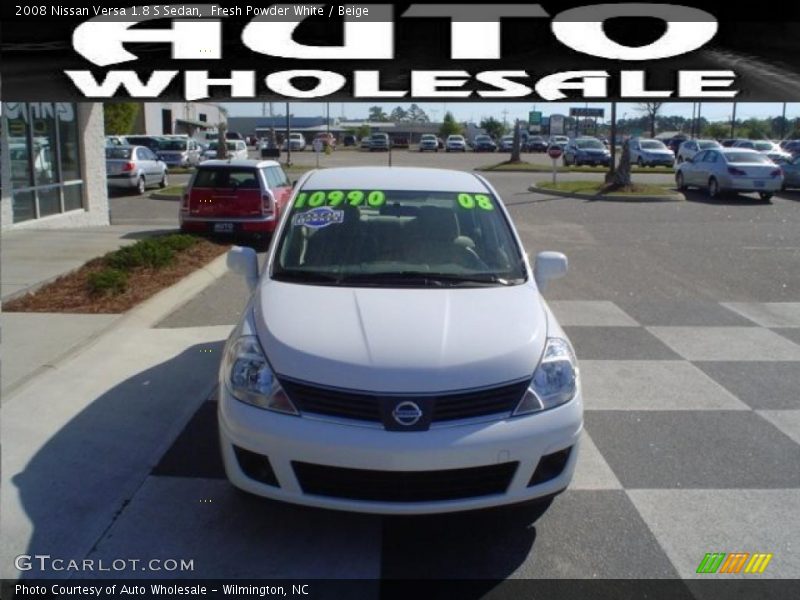 Fresh Powder White / Beige 2008 Nissan Versa 1.8 S Sedan