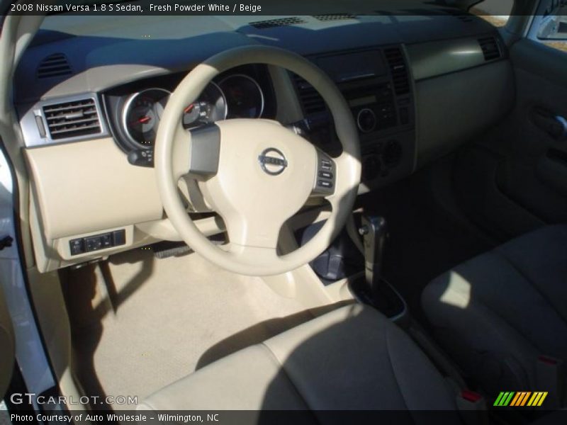 Fresh Powder White / Beige 2008 Nissan Versa 1.8 S Sedan