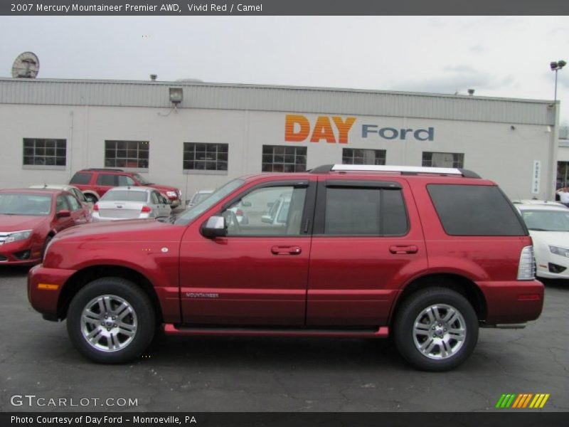 Vivid Red / Camel 2007 Mercury Mountaineer Premier AWD