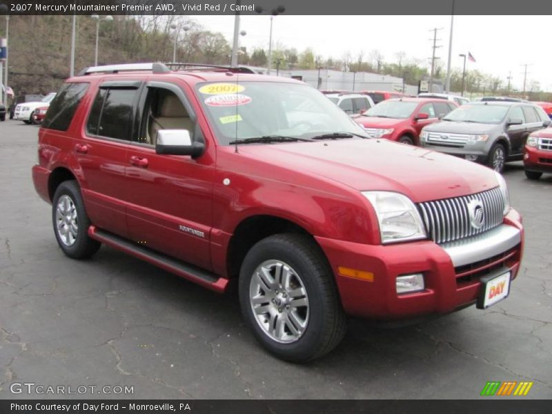 Vivid Red / Camel 2007 Mercury Mountaineer Premier AWD