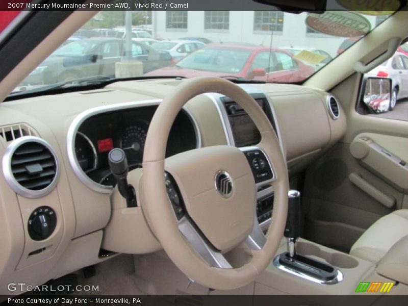 Vivid Red / Camel 2007 Mercury Mountaineer Premier AWD