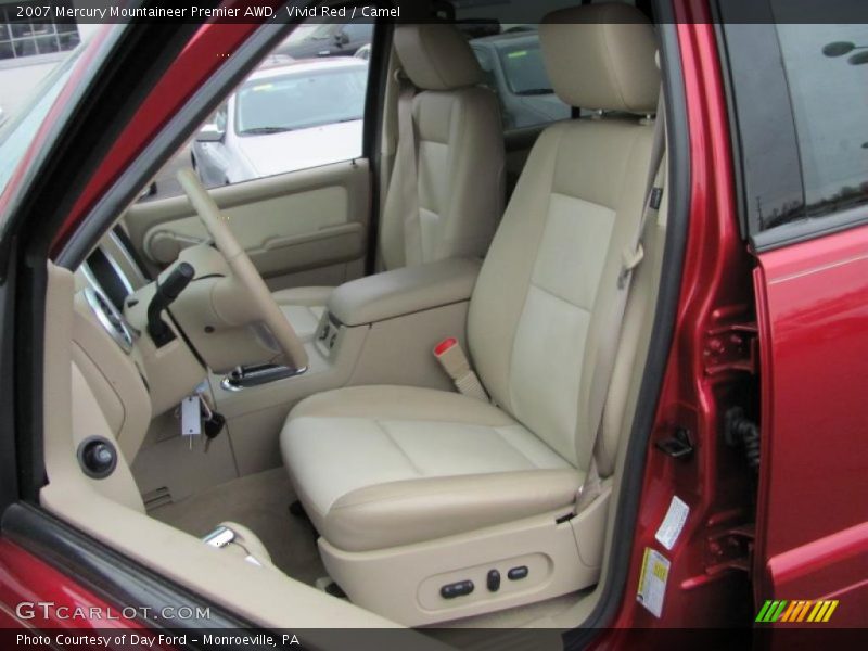 Vivid Red / Camel 2007 Mercury Mountaineer Premier AWD