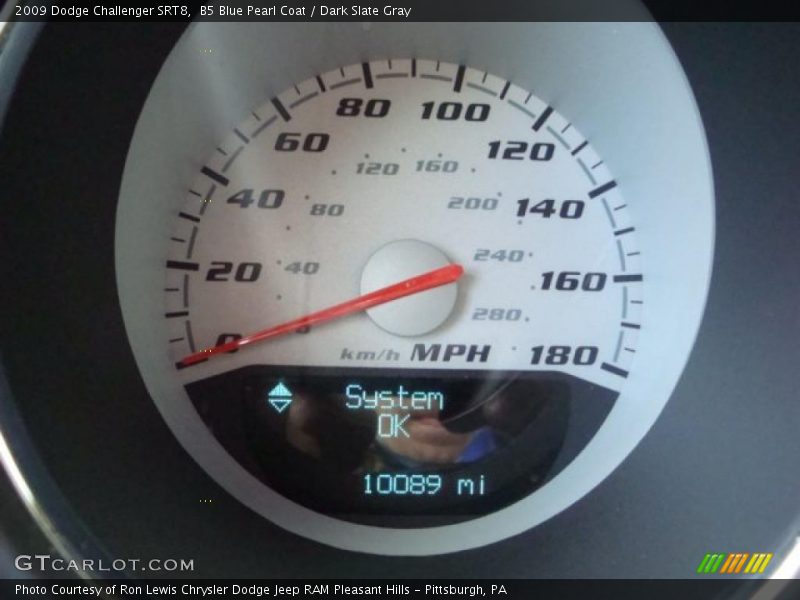 B5 Blue Pearl Coat / Dark Slate Gray 2009 Dodge Challenger SRT8
