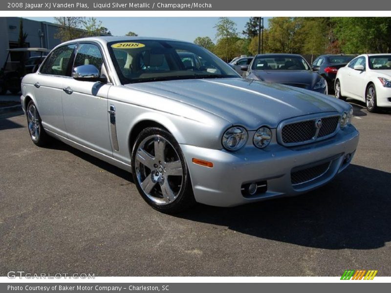 Liquid Silver Metallic / Champagne/Mocha 2008 Jaguar XJ Vanden Plas