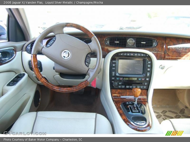 Liquid Silver Metallic / Champagne/Mocha 2008 Jaguar XJ Vanden Plas