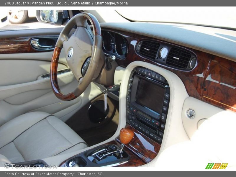 Liquid Silver Metallic / Champagne/Mocha 2008 Jaguar XJ Vanden Plas