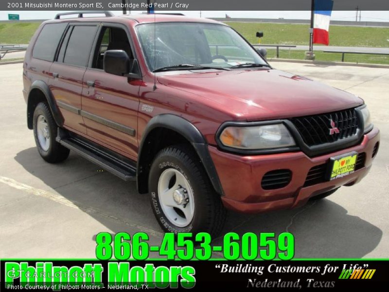 Cambridge Red Pearl / Gray 2001 Mitsubishi Montero Sport ES