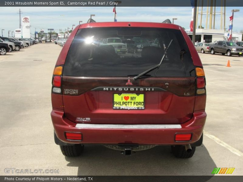 Cambridge Red Pearl / Gray 2001 Mitsubishi Montero Sport ES