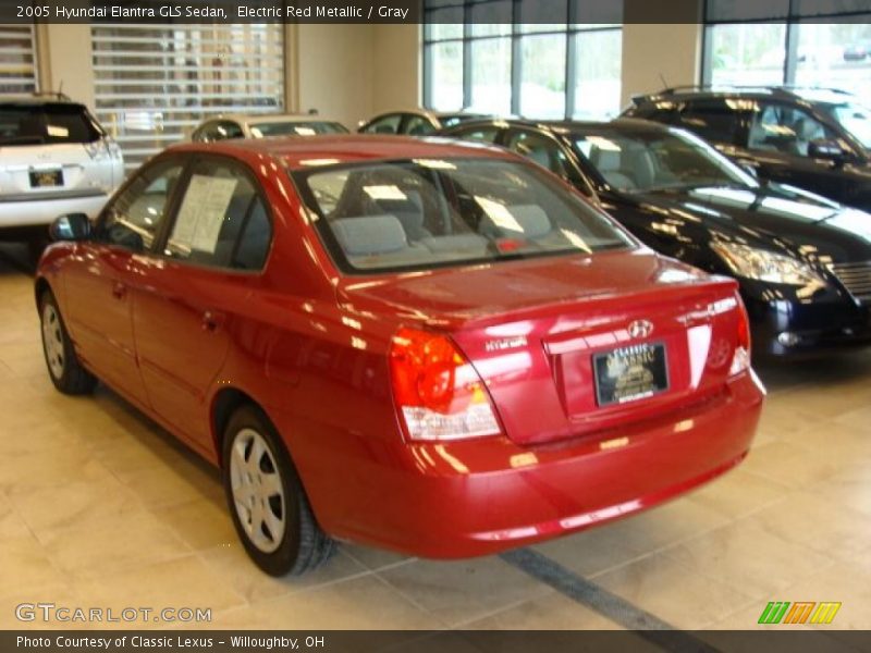 Electric Red Metallic / Gray 2005 Hyundai Elantra GLS Sedan
