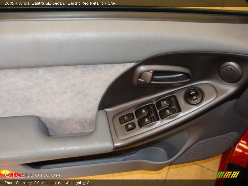Electric Red Metallic / Gray 2005 Hyundai Elantra GLS Sedan