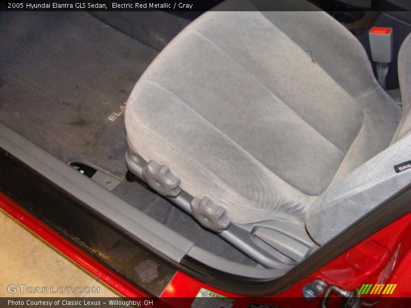 Electric Red Metallic / Gray 2005 Hyundai Elantra GLS Sedan
