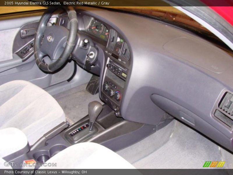 Electric Red Metallic / Gray 2005 Hyundai Elantra GLS Sedan