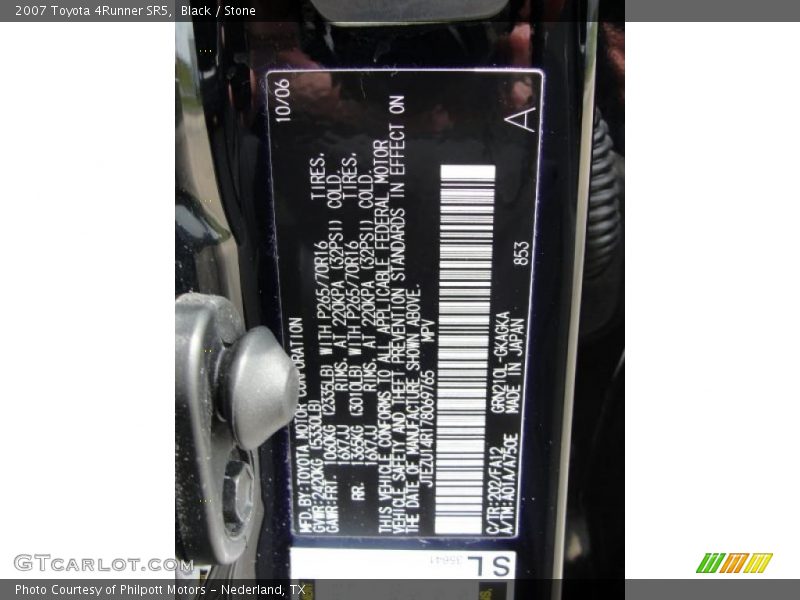 Black / Stone 2007 Toyota 4Runner SR5
