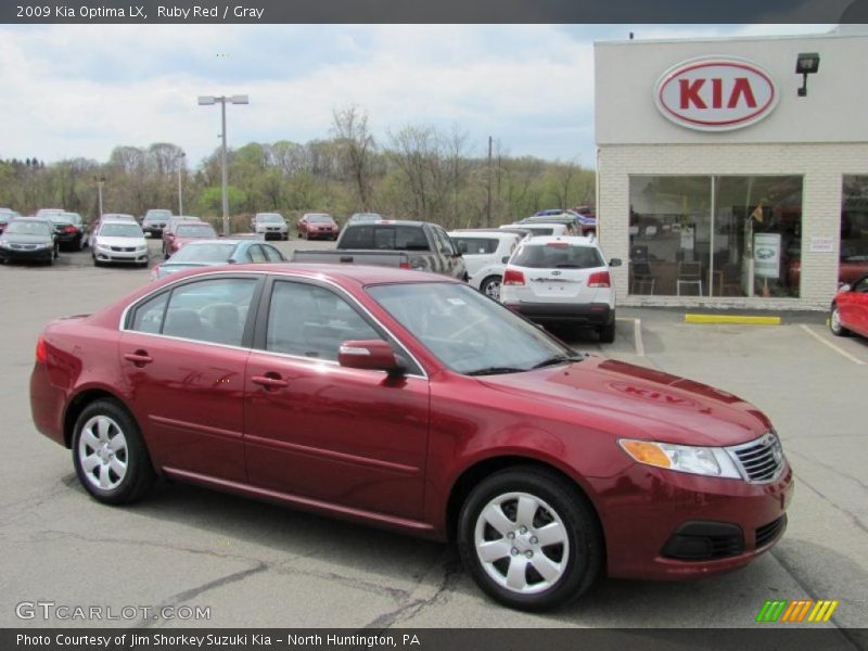 Ruby Red / Gray 2009 Kia Optima LX