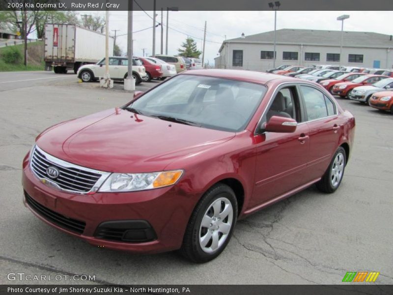 Ruby Red / Gray 2009 Kia Optima LX