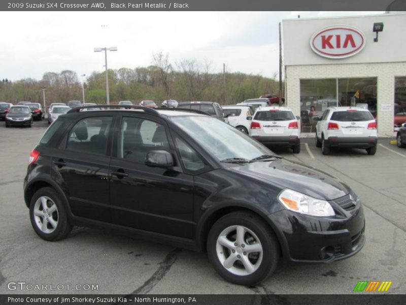 Black Pearl Metallic / Black 2009 Suzuki SX4 Crossover AWD