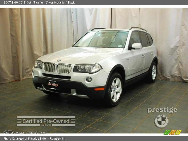 Titanium Silver Metallic / Black 2007 BMW X3 3.0si