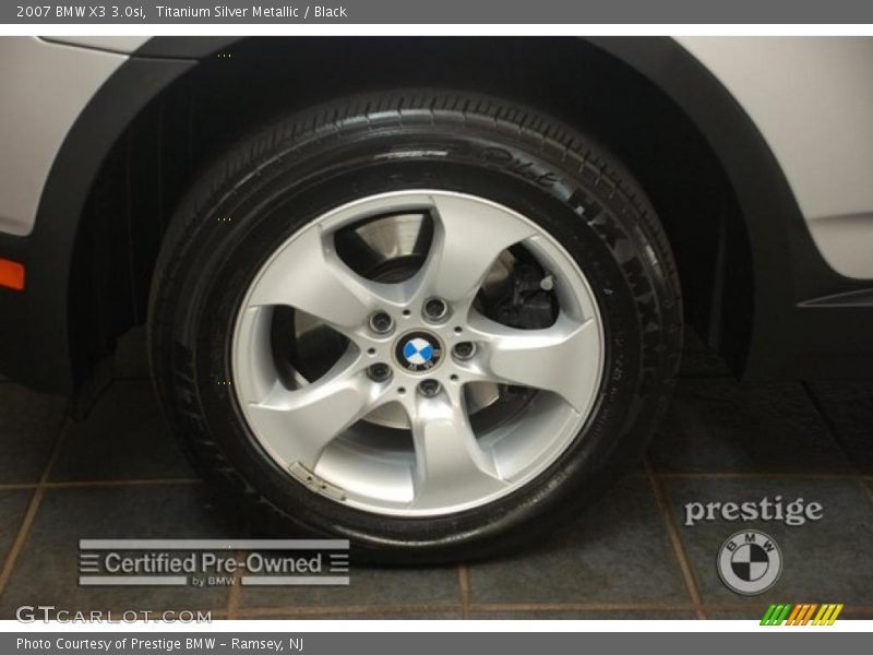 Titanium Silver Metallic / Black 2007 BMW X3 3.0si