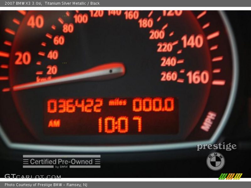 Titanium Silver Metallic / Black 2007 BMW X3 3.0si