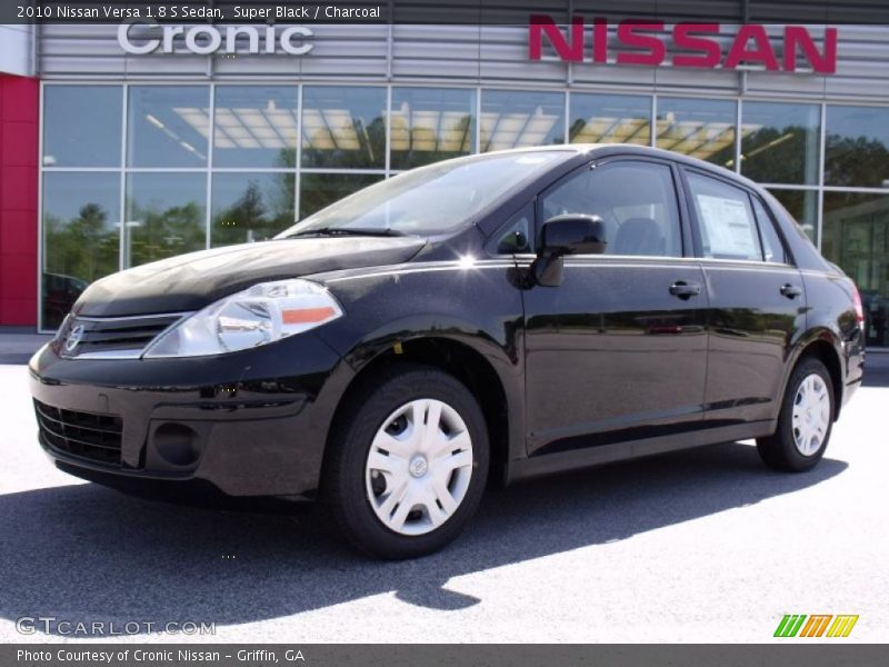 Super Black / Charcoal 2010 Nissan Versa 1.8 S Sedan