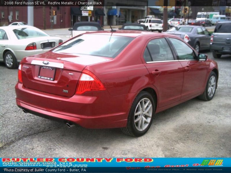 Redfire Metallic / Charcoal Black 2008 Ford Fusion SE V6