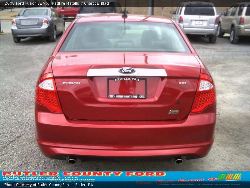 Redfire Metallic / Charcoal Black 2008 Ford Fusion SE V6