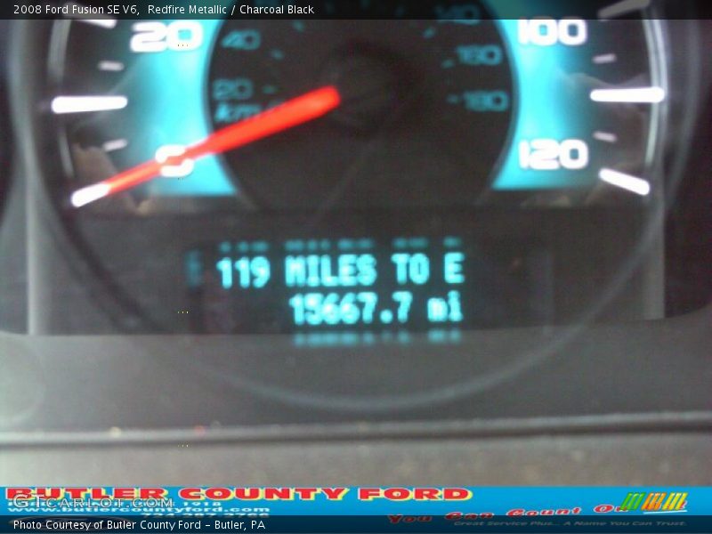 Redfire Metallic / Charcoal Black 2008 Ford Fusion SE V6