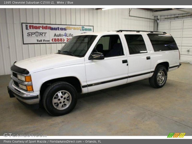 White / Blue 1995 Chevrolet Suburban C1500 LS