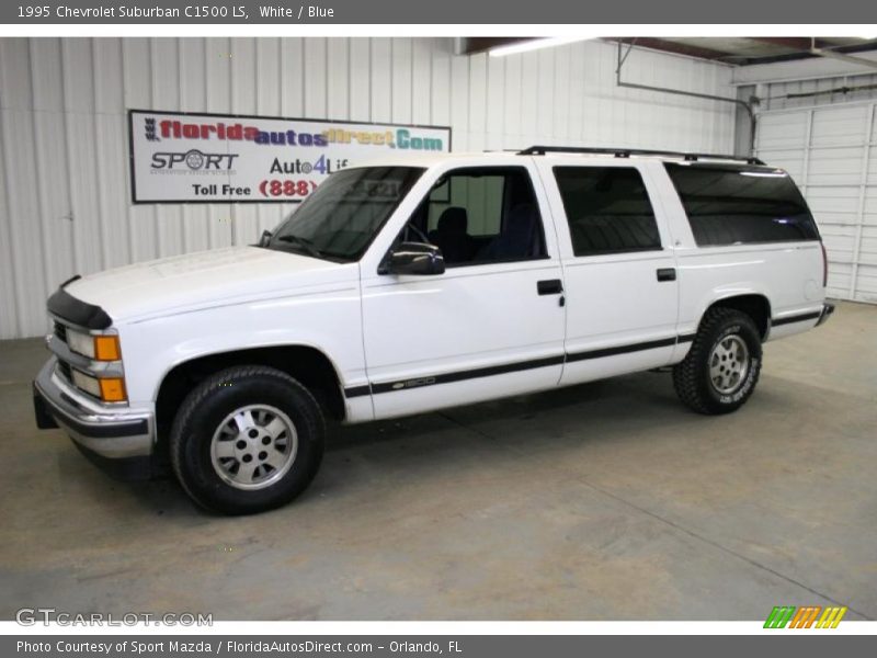 White / Blue 1995 Chevrolet Suburban C1500 LS