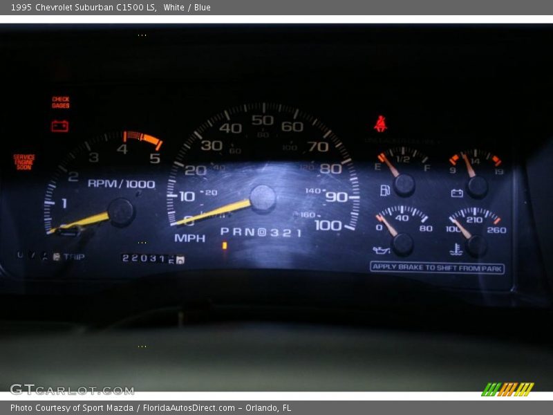 White / Blue 1995 Chevrolet Suburban C1500 LS